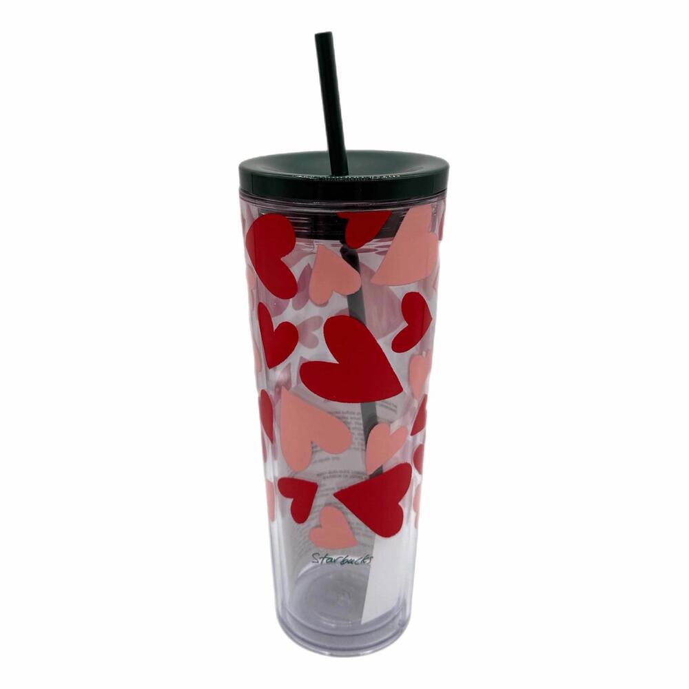 2025 Starbucks 24oz Valentine’s Day Hearts Cold Cup Tumbler - Gift